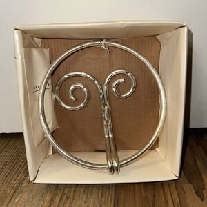 Mirabel Hand Towel Ring Silver Tone Metal Round Bathroom Decor Modernist‎